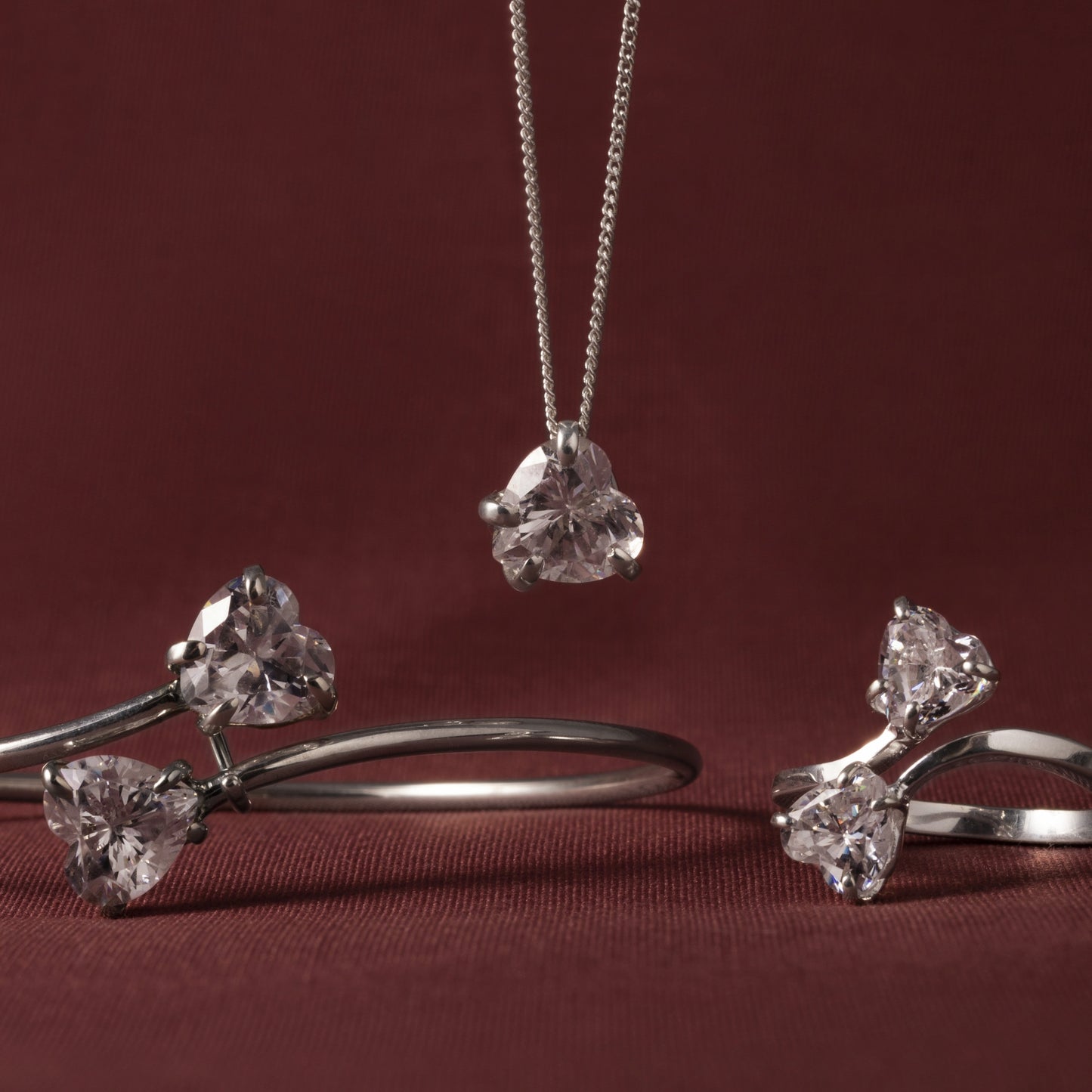 Double heart necklace